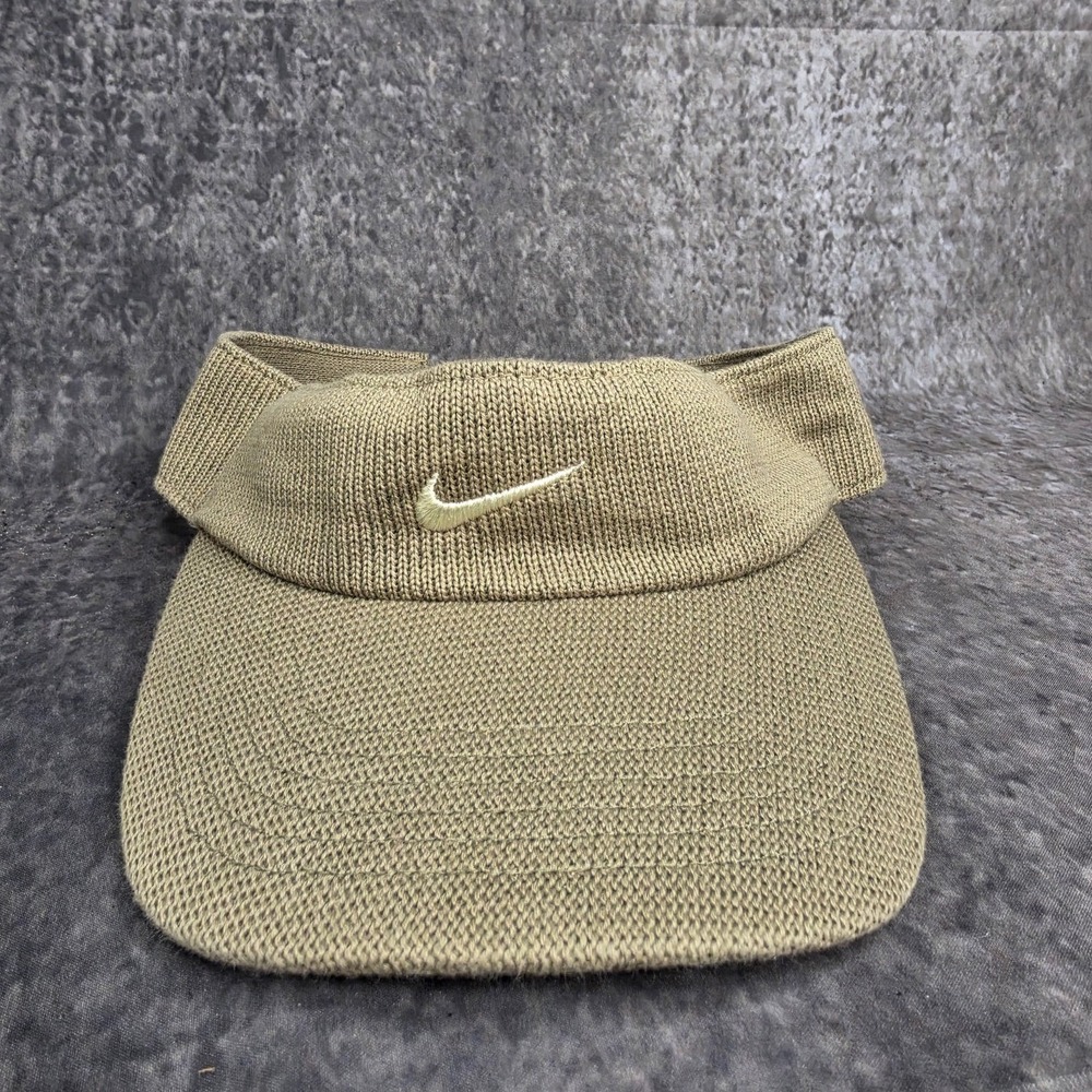 Nike Modern Classic Sun Visor Cap Brown OS Adjustable Knit Style Embroidered